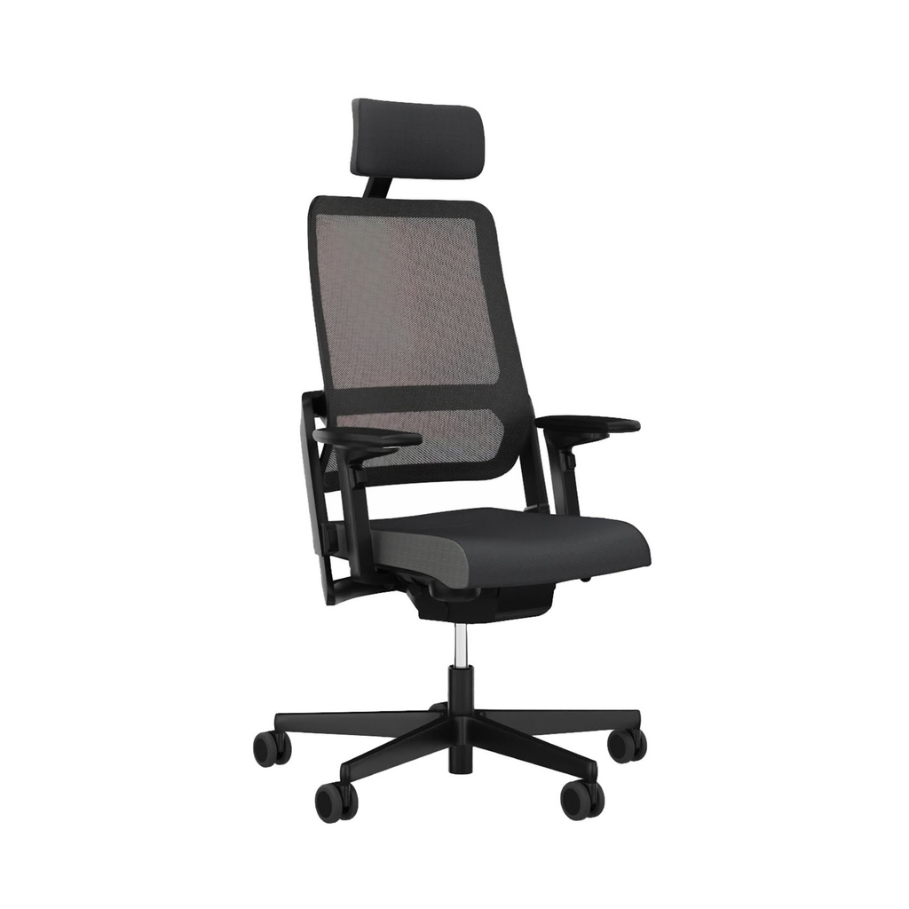 Sedia da ufficio Sitag SitagXilium Mesh (Nero, con braccioli 4D, con poggiatesta)
