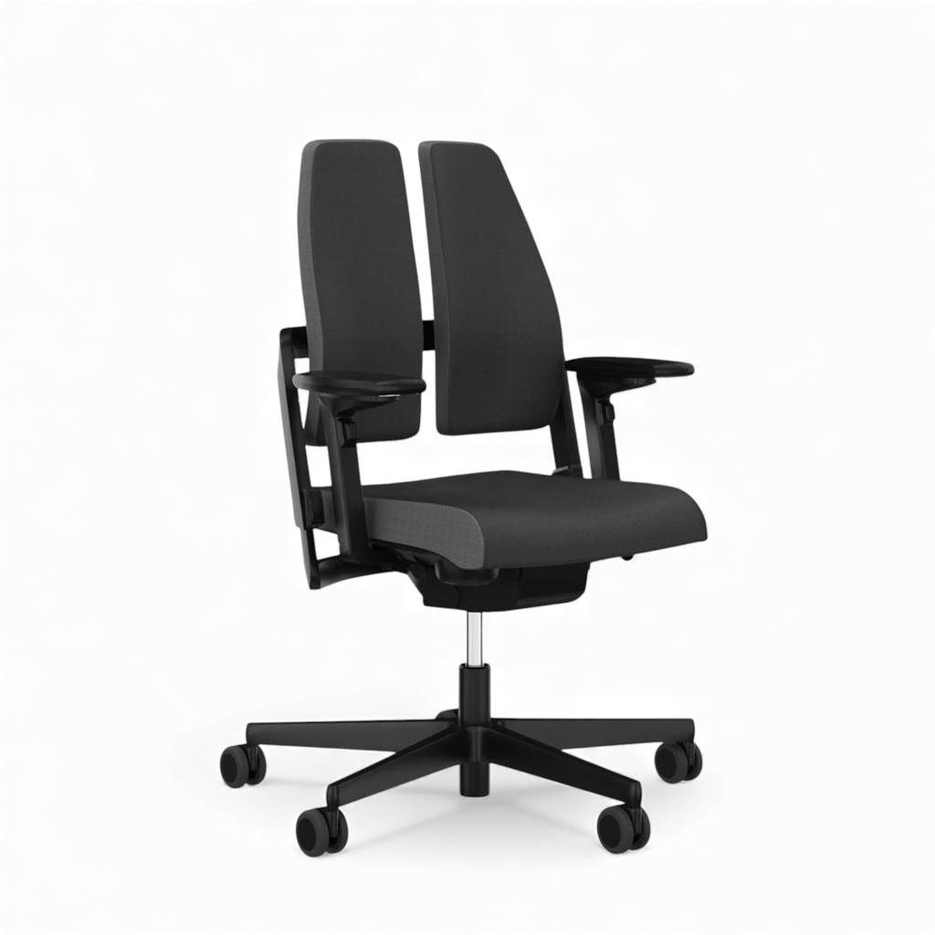 Chaise de bureau SitagXilium DuoBack swissmade (Anthracite, Nouveau, avec accoudoirs 4D)