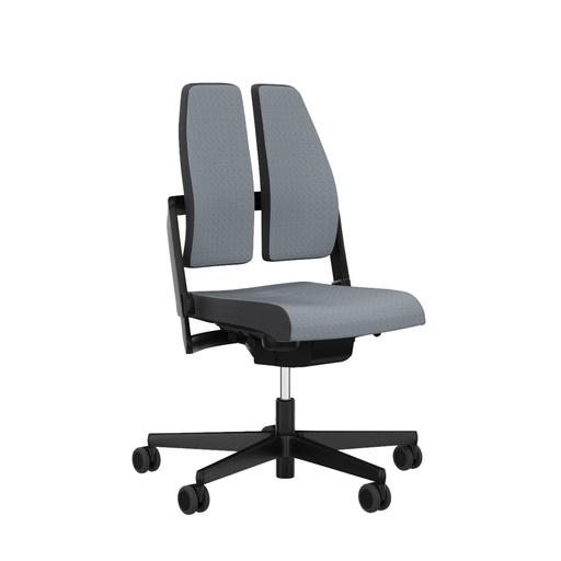 Chaise de bureau SitagXilium DuoBack swissmade (Gris, Nouveau, sans accoudoirs)