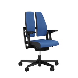 Office chair SitagXilium DuoBack swissmade (Blue, New, with 4D armrests)