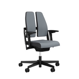 Chaise de bureau SitagXilium DuoBack swissmade (Gris, Nouveau, avec accoudoirs 4D)