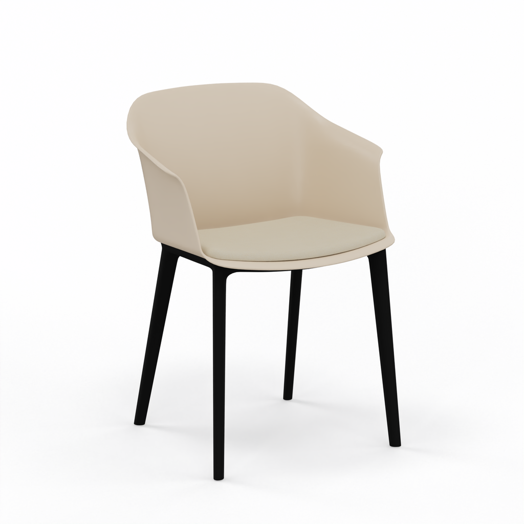 Bistro chairs Nowy Styl Inta Frame with seat cushion (Beige, New)