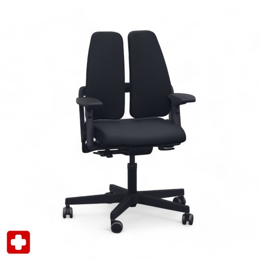 Chaise de bureau SitagXilium DuoBack swissmade (Noir, Nouveau)