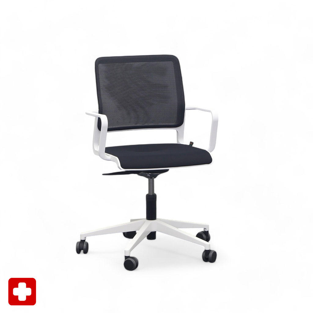 Conference chair Sitag SitagXilium Mesh (Black, New, with fixed armrests)