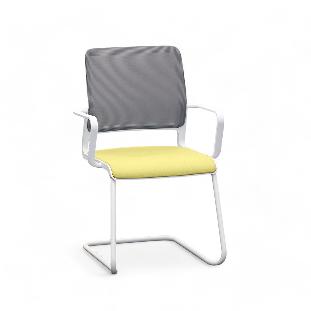 Chaise cantilever Sitag SitagXilium (Jaune, Nouveau, avec accoudoirs fixes)