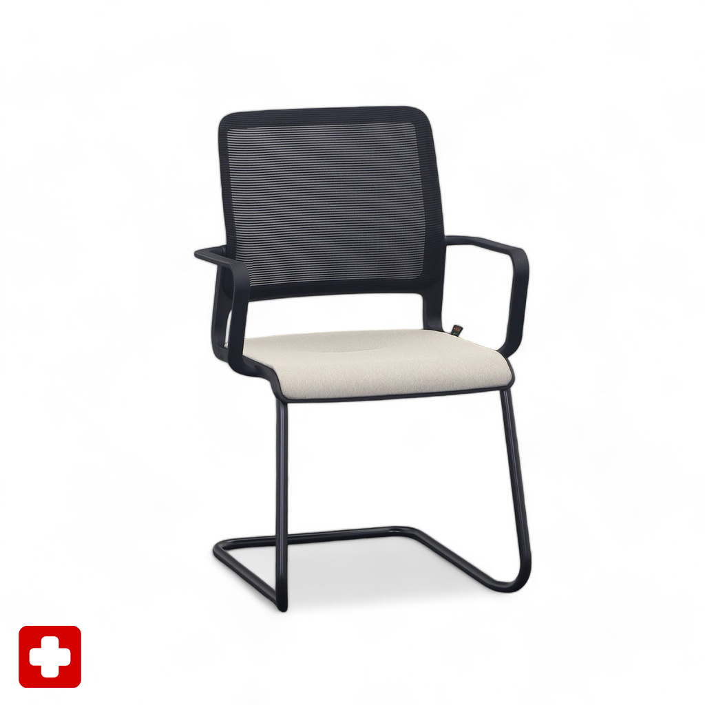 Sitag SitagXilium Mesh cantilever chair (Beige, New, with fixed armrests)