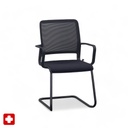 Freischwinger Sitag SitagXilium Mesh (Schwarz, Neu, mit Fixarmlehnen)