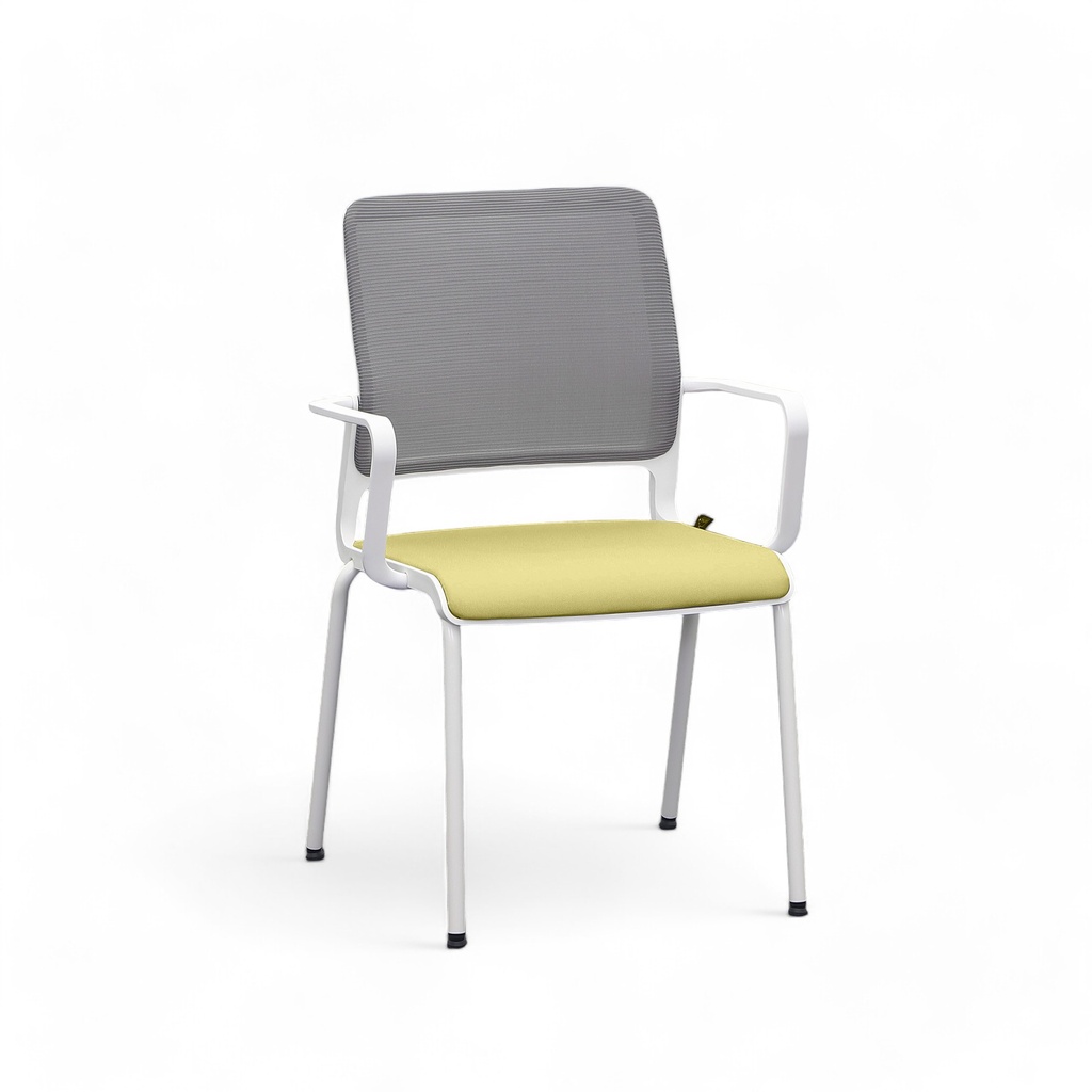 Chaises 4 pieds Sitag SitagXilium Mesh (Jaune, Nouveau, avec accoudoirs fixes)